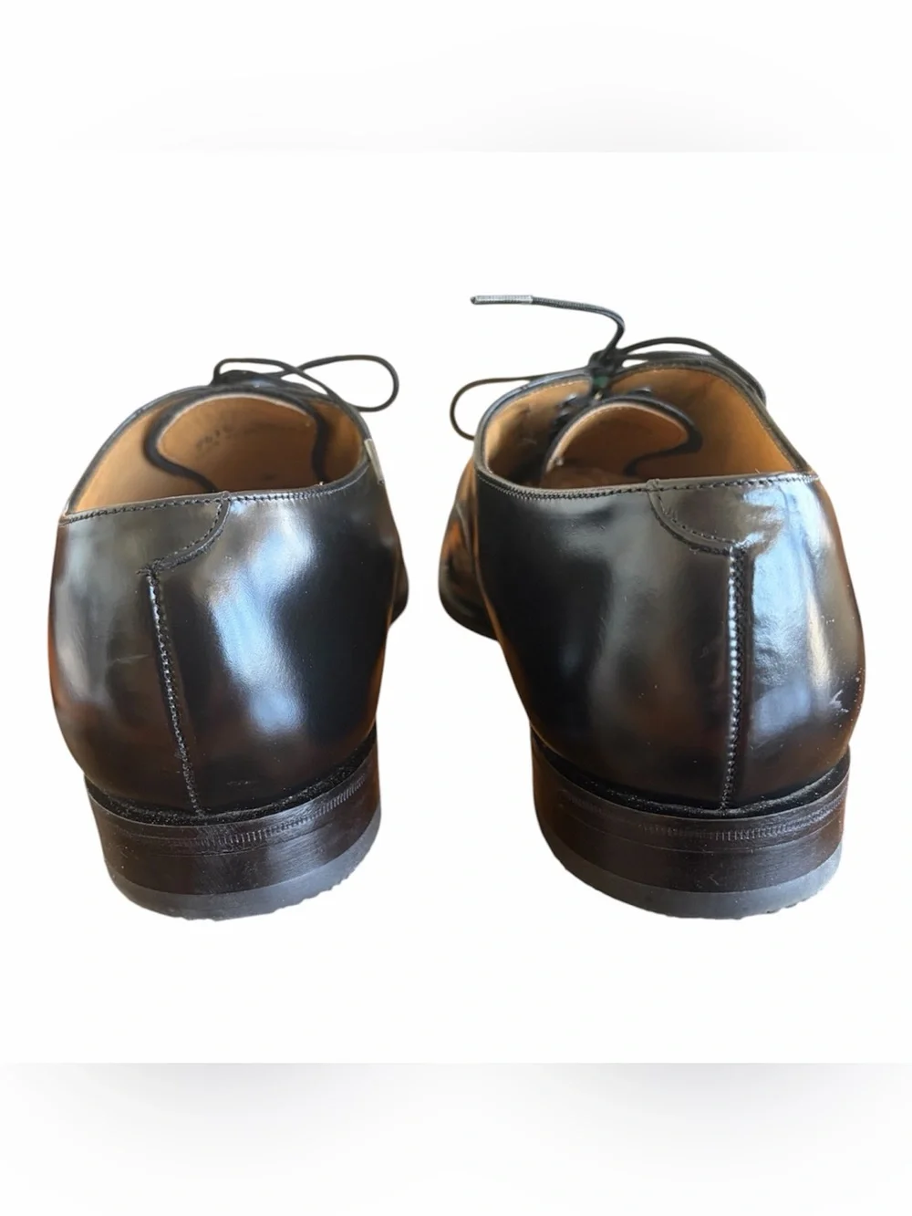 Johnston & Murphy Black Leather Whitman Cap-Toe Oxfords Size 8 1/2 W